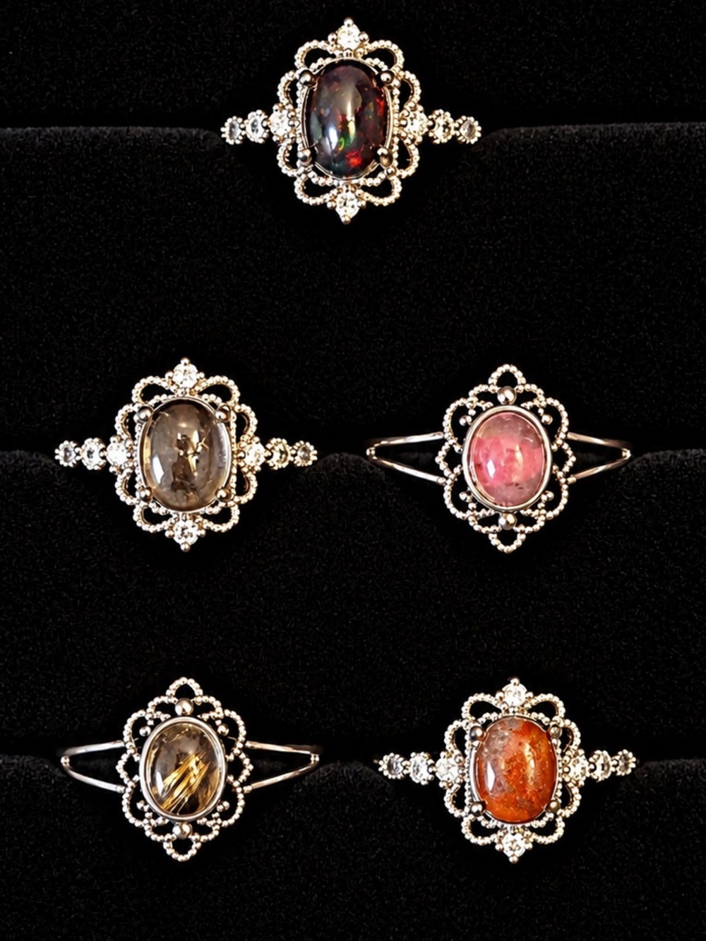 Pick 1 | Gemstone Vintage Cocktail Rings | Adjustable & Nickel Free